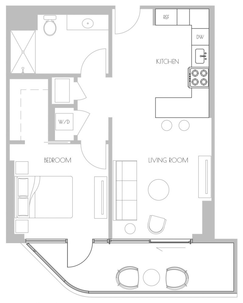 1 Bedroom apartment floor plan A4