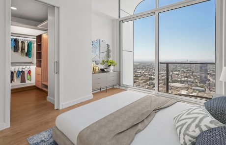 The Landmark Los Angeles apartment bedroom with view